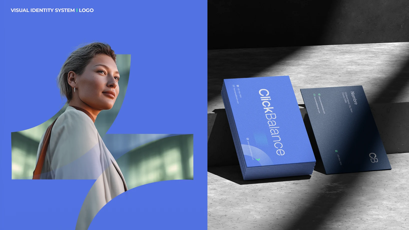 ClickBalance brand applications on portrait photography and business cards