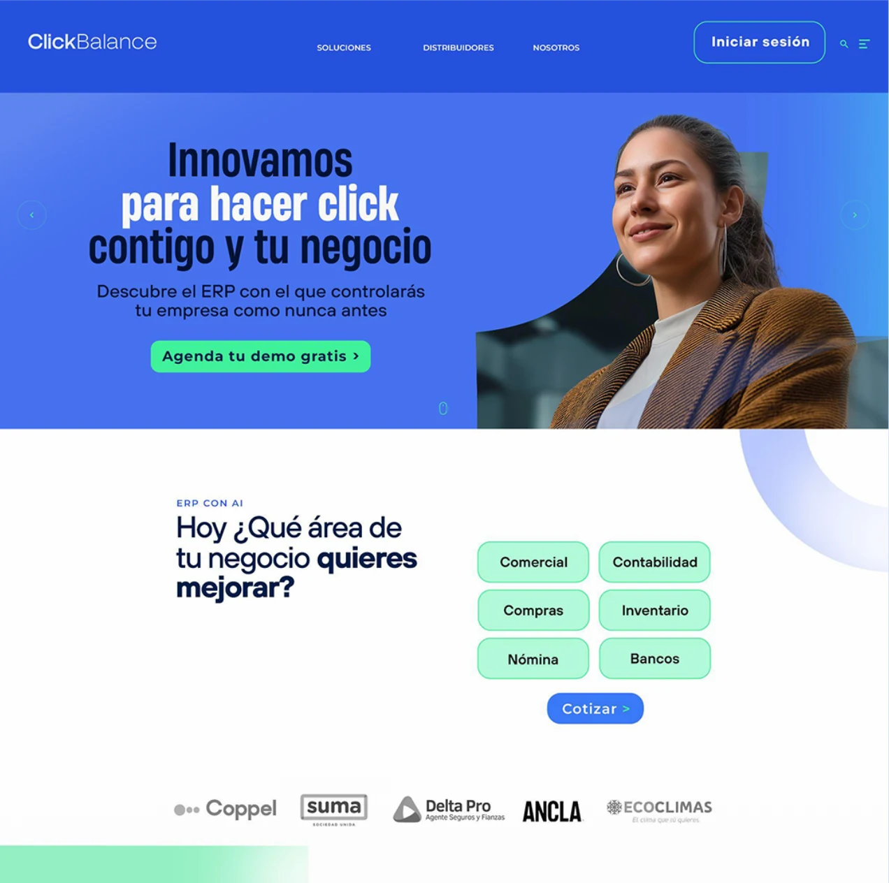 ClickBalance website redesign: Innovamos para hacer click contigo y tu negocio